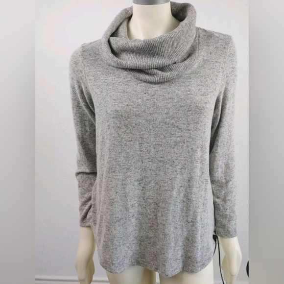 Apt.9 Women Cowl Neck Heather Gray Pullover long sleeve top tunic Size XL - Picture 1 of 4